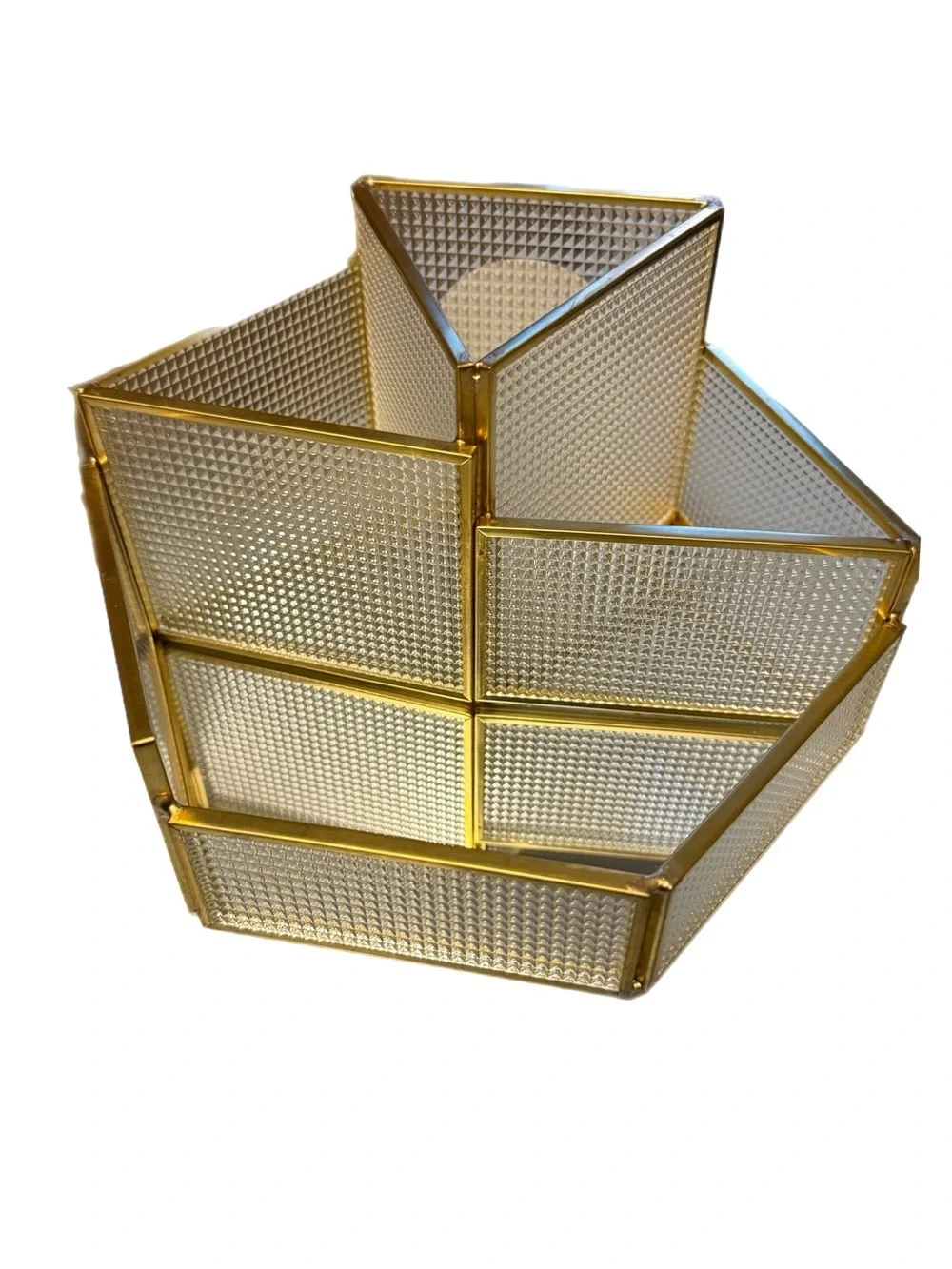 Oasis Home Multi-Comoartment Diamond Glass Spinning Organizer